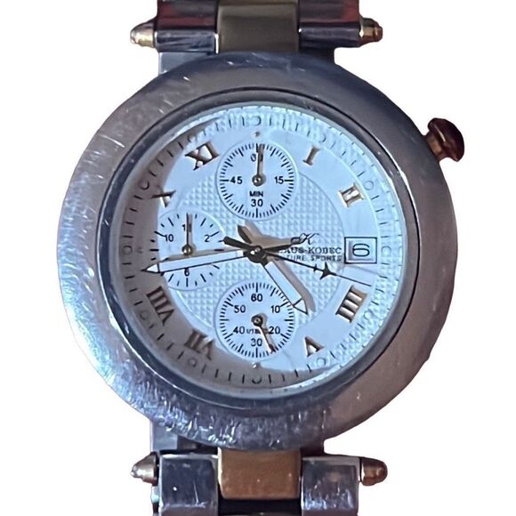 Klaus - Kobec Couture Stainless Steel Two Tone White Dial Men's Watch